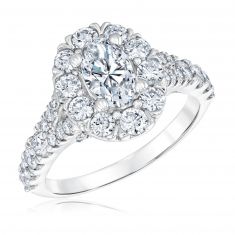 Ellaura Couture 75th Anniversary Oval Halo Diamond Engagement Ring 2ctw