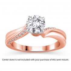 1/6ctw Diamond Bypass Rose Gold Semi-Mount Engagement Ring | Design