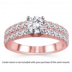 1ctw Diamond Two-Row Rose Gold Semi-Mount Engagement Ring | Design