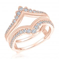 1/2ctw Diamond V-Shaped Rose Gold Ring Guard | Embrace