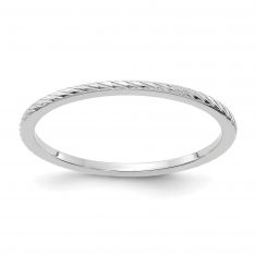 Twisted Wire Pattern White Gold Band | 1.2mm | Embrace | Size 7