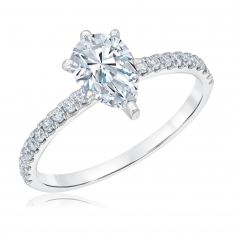 1 1/4ctw Pear Diamond White Gold Engagement Ring | Timeless