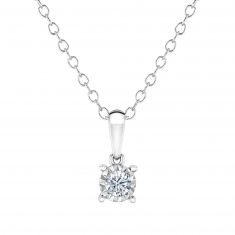 Endless Sparkle Round Diamond Solitaire Pendant Necklace 1/10ct