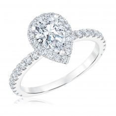 1 5/8ctw Pear Lab Grown Diamond Halo Engagement Ring  | Colorless