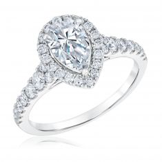 1 3/4ctw Pear-Shaped Diamond Halo White Gold Engagement Ring | REEDS Signature