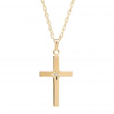 Hand Engraved Gold-Filled Cross Pendant 
