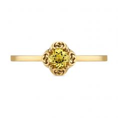 Gucci Flora and Diamond Wide Ring, Yellow Gold 1/3ctw - 6.75