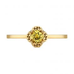 Gucci Flora and Diamond Wide Ring, Yellow Gold 1/3ctw - 6.75