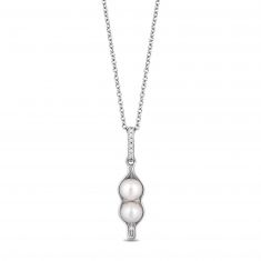 Hallmark Diamonds Freshwater Cultured Pearl Two Peas in a Pod Pendant Necklace