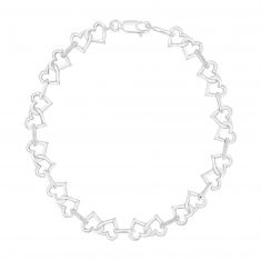 Hallmark Diamonds Interlocking Heart Link Bracelet 1/10ctw