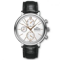 IWC Portofino Chronograph Watch, Black Leather Strap IW391031