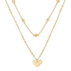 Kendra Scott Ari Heart Multi Strand Layered Necklace, Gold-Plated