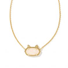 Kendra Scott Elisa Cat Pendant Necklace in Iridescent Drusy