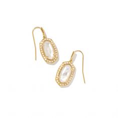 Kendra Scott Pearl Beaded Lee Drop Earrings in Ivory Mother-of-Pearl, Gold-Plated