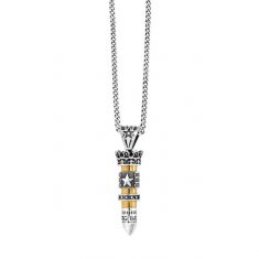 King Baby .38 Caliber Special Bullet with Star Flag Pendant Necklace | 24 Inches