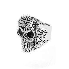 King Baby 20th Anniversary Skull and Chosen Cross Sterling Silver Ring | Size 12