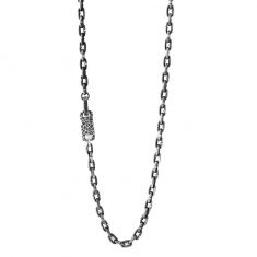King Baby Boat Link and Lobster Clasp Sterling Silver Necklace | 24 Inches