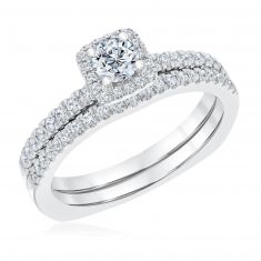 Kleinfeld Fine Jewelry Rivington Engagement and Wedding Ring Bridal Set 3/4ctw