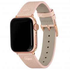 Lacoste Apple Watch Strap Pink Embossed Leather | 38mm & 40mm | 2050024