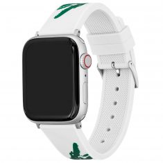 Lacoste Apple Watch Strap White Silicone | 42mm & 44mm | 2050016