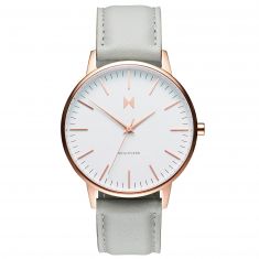 Ladies' MVMT Boulevard Beverly Grey Leather Strap Watch D-MB01-RGGR
