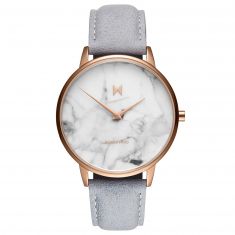 Ladies' MVMT Boulevard Beverly Marble Grey Leather Strap Watch D-MB01-RGLAMA