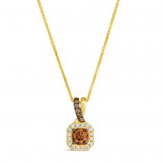 Le Vian® 1/2ctw Chocolate Diamonds® and Nude Diamonds™ 14k Honey Gold™ Pendant Necklace
