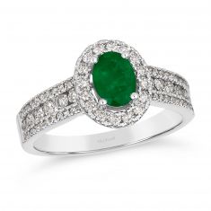Le Vian® 1/2ctw Nude Diamonds™ and Costa Smeralda Emeralds™ 14k Vanilla Gold® Ring