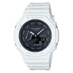 Men's Casio G-Shock Carbon Core Guard Analog-Digital White Resin Band Watch GA2100-7A