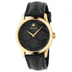 gucci mens watch leather strap