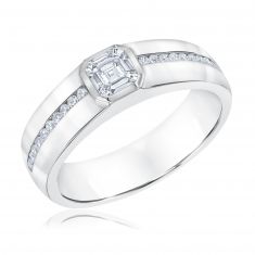 William Z 1/2ctw Asscher-Shaped Composite Diamond Ring