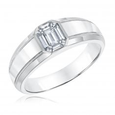 William Z 1/2ctw Emerald-Shaped Composite Diamond Ring