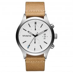 MVMT Havoc Chrono Bandit Sandstone White Dial Leather Strap Watch | 44mm | 28000197-D