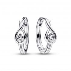 Pandora Brilliance 0.20ctw Lab-Created Diamond Sterling Silver Hoop Earrings