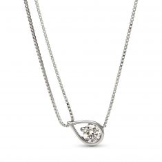 Pandora Brilliance 0.75ct Lab-Created Diamond Double Chain White Gold Collier Necklace