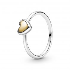 Pandora Domed Golden Heart Ring