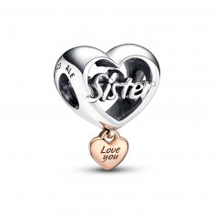 Sister Heart Charm, Rose Gold-Plated 