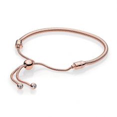 pandora sparkling strand bracelet rose gold