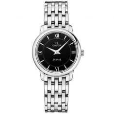 Previously Owned Ladies' OMEGA De Ville Prestige Black Dial Quartz Watch O42410276001001