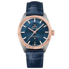 Previously Owned Men's OMEGA Constellation Globemaster Blue Leather Strap Watch O13023392103001