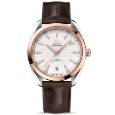 Previously Owned Men's OMEGA Seamaster Aqua Terra Watch Rose Gold Brown Leather Strap O22023412102001