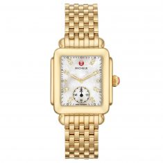 Previously Owned Michele Deco Mid Diamond Dial Gold-Tone Watch | MWW06V000004