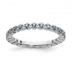 Prong Set Aquamarine Eternity Stackable Ring | REEDS Jewelers