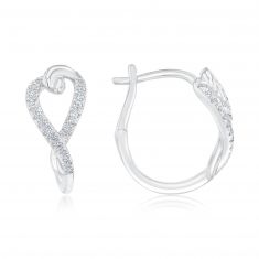 REEDS Exclusive Always Together Diamond Heart Huggie Hoop Earrings 1/4ctw