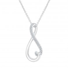 REEDS Exclusive Always Together Diamond Infinity Pendant Necklace 1/10ctw