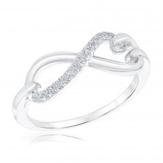 1/10ctw Diamond Infinity Sterling Silver Ring