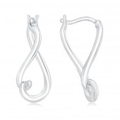 Sterling Silver Infinity Twist Hoop Earrings
