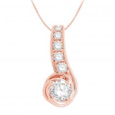 REEDS Exclusive Love's Path Rose Gold Diamond Pendant Necklace 3/4ctw