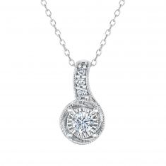 REEDS Exclusive Love's Path Sterling Silver Diamond Pendant Necklace 1/5ctw