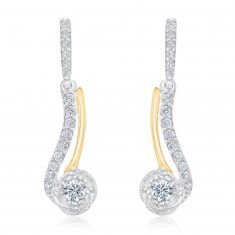 REEDS Exclusive Love's Path Two-Tone Diamond Drop Earrings 3/8ctw